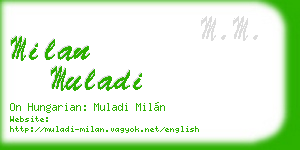 milan muladi business card
